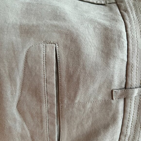 Rag & Bone Olive Linen Blend Wide-Leg Cuffed Pant Size 12 - Picture 6 of 7